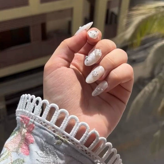 Silver Aura Nails